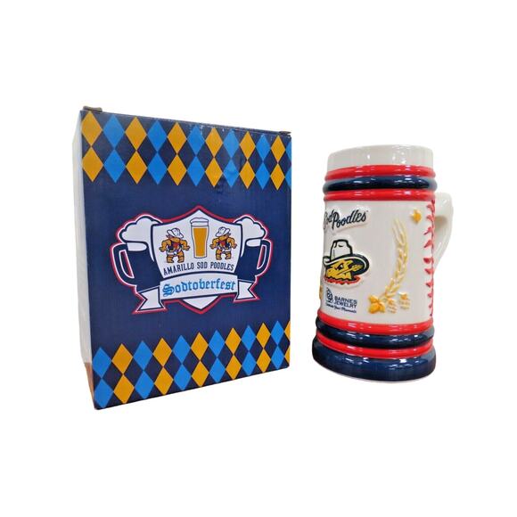 Amarillo Sod Poodles MiLB Minor League Baseball Ceramic Beer Stein New NIB - Picture 1 of 7